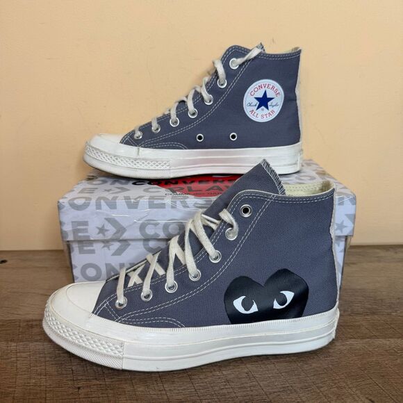 Converse Shoes - Converse x Comme des Garçons PLAY Chuck 70 High women’s size 7 steel gray